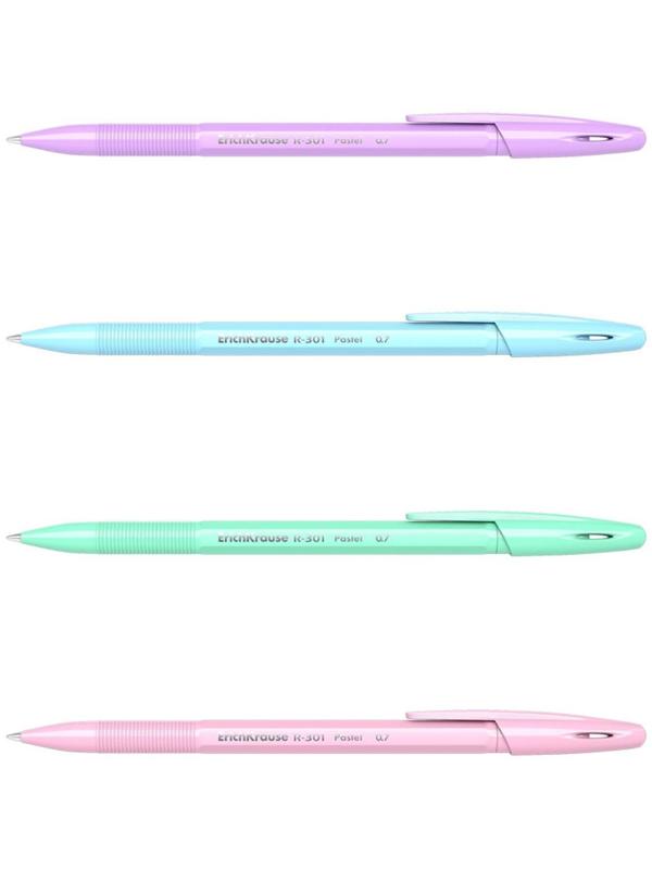 Ручка шариковая ErichKrause R-301 Pastel Stick, узел 0.7 мм, чернила синие