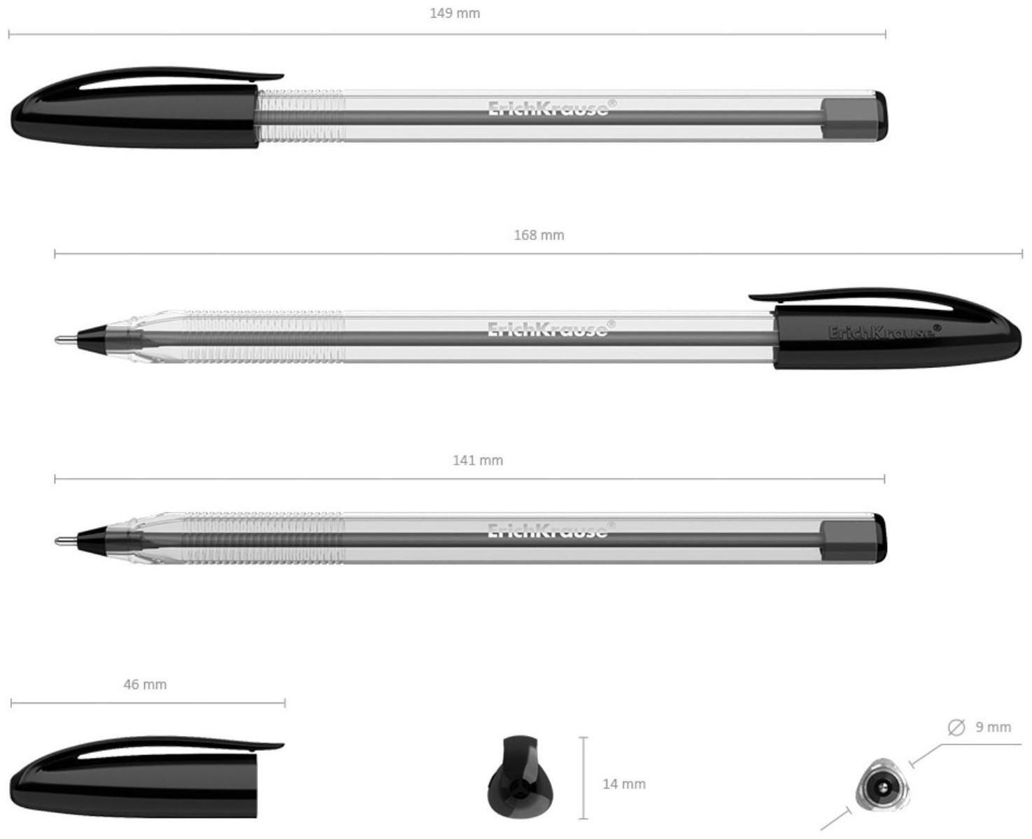 Ручка шариковая ErichKrause U-108 Classic Stick, узел 1.0 мм, чернила черные