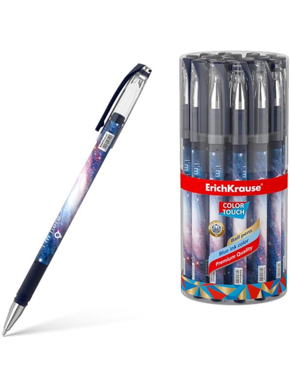 Ручка шариковая ErichKrause ColorTouch Space, узел 0.7 мм, грип, чернила синие