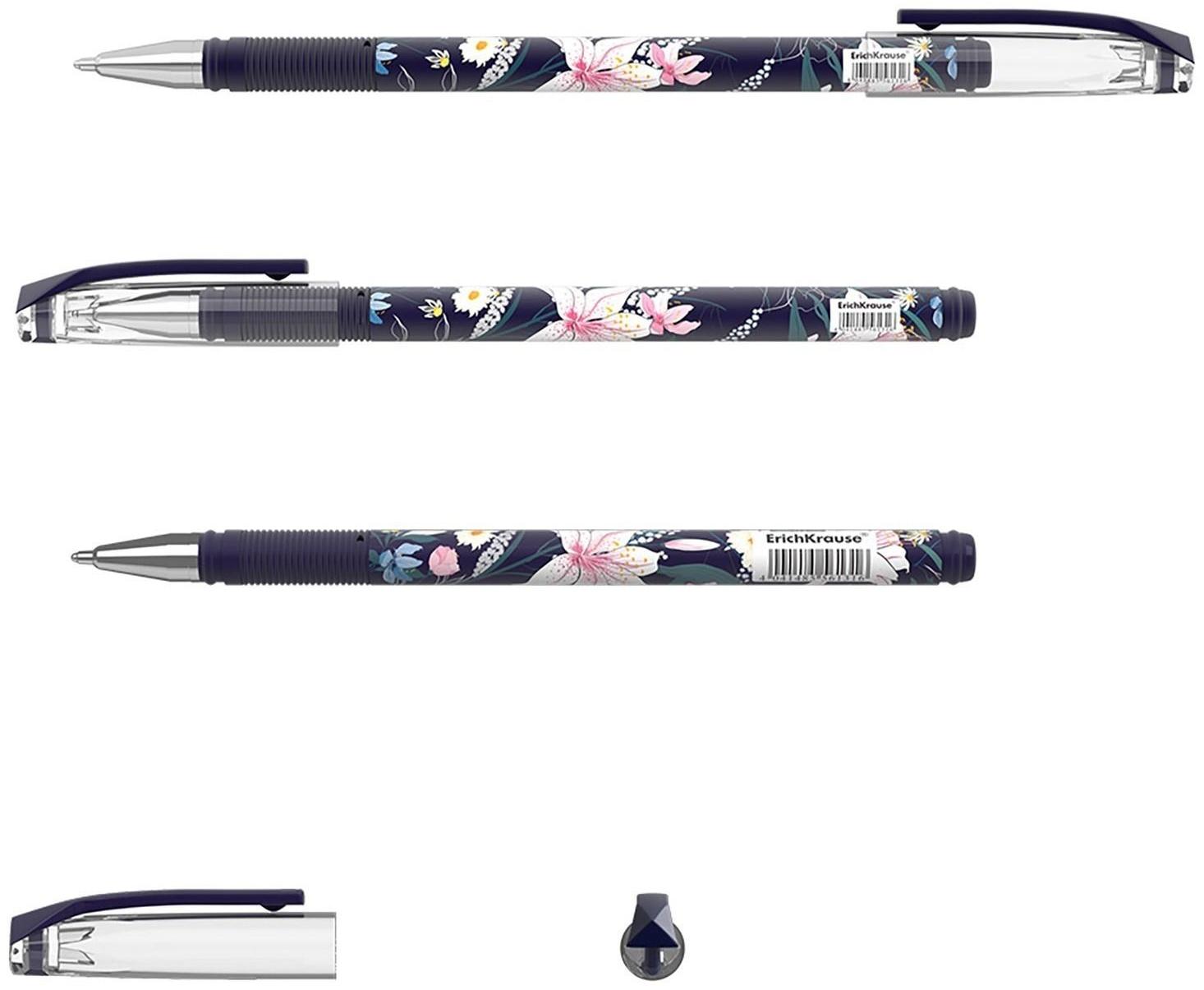 Ручка шариковая ErichKrause ColorTouch Lily, узел 0.7 мм, грип, чернила синие