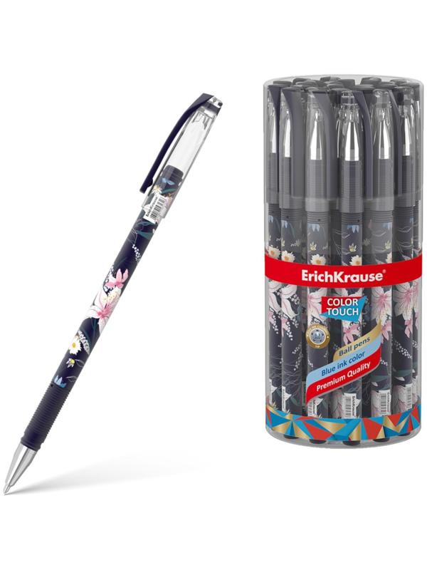 Ручка шариковая ErichKrause ColorTouch Lily, узел 0.7 мм, грип, чернила синие