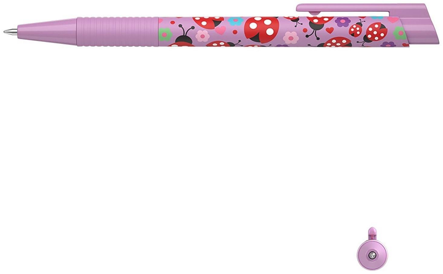 Ручка шариковая автомат. ErichKrause ColorTouch Ladybug, узел 0.7 мм, грип, чернила синие