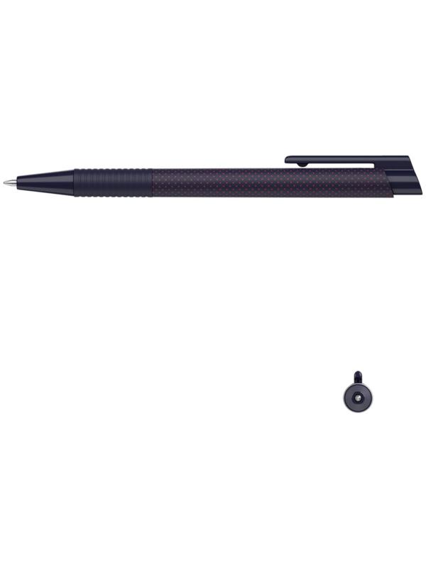 Ручка шариковая автом. ErichKrause ColorTouch Dots in Blue, узел 0.7 мм, грип, черн. Син.