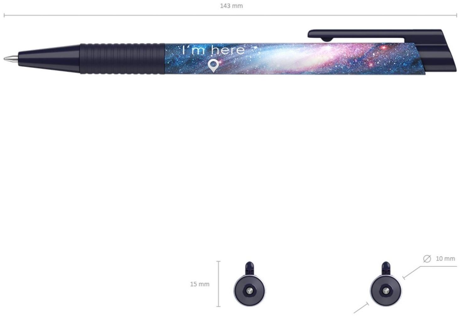 Ручка шариковая автомат. ErichKrause ColorTouch Space, узел 0.7 мм, грип, чернила синие