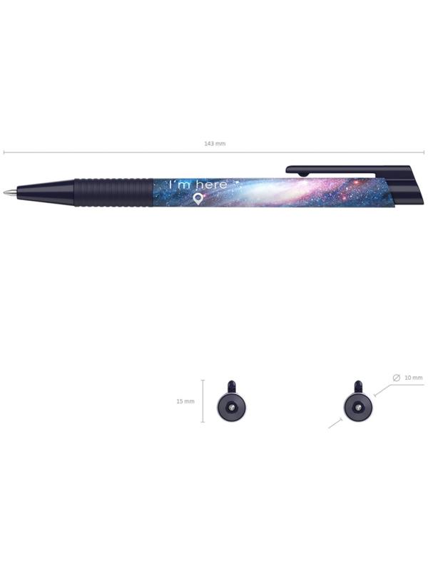 Ручка шариковая автомат. ErichKrause ColorTouch Space, узел 0.7 мм, грип, чернила синие