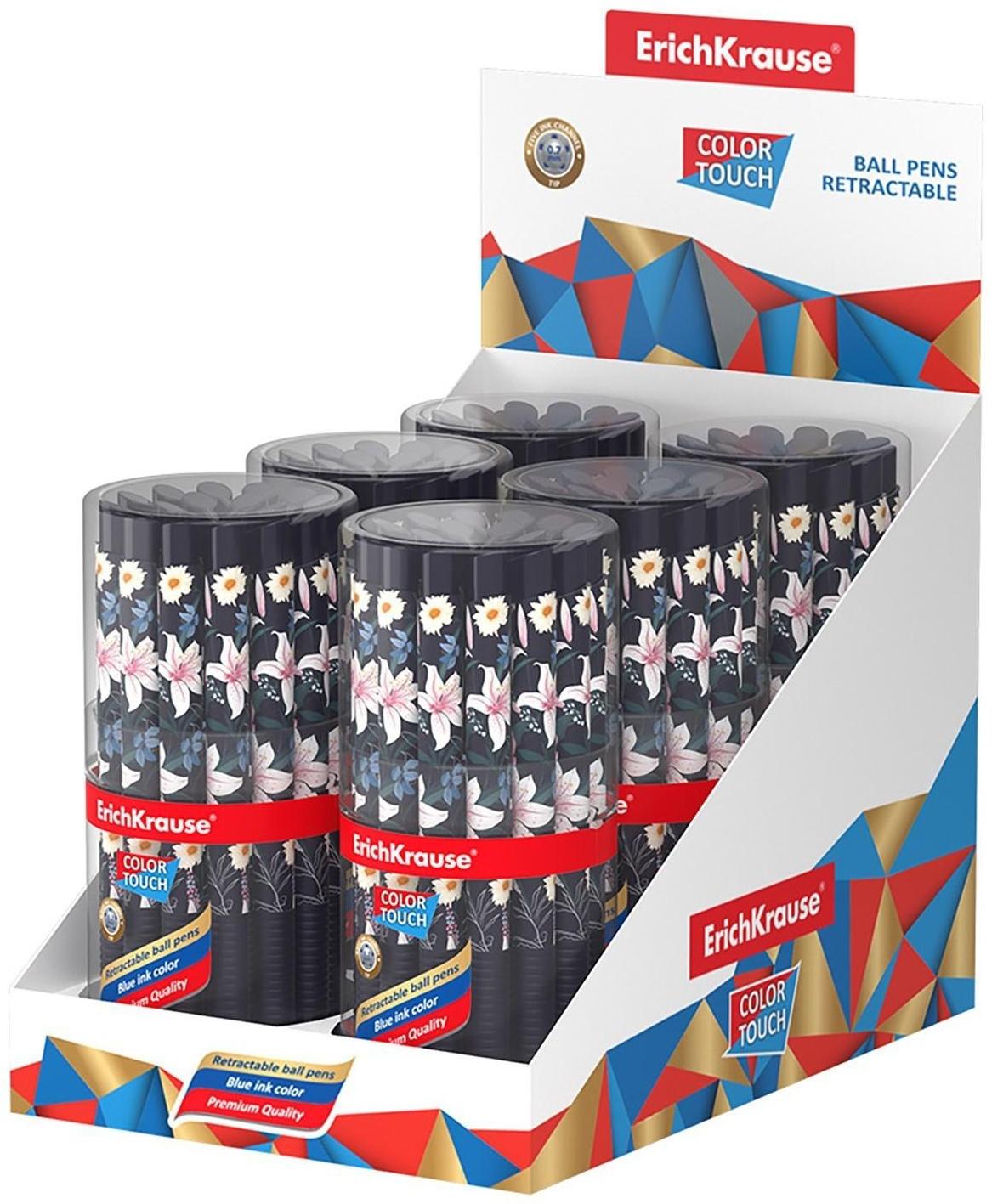 Ручка шариковая автомат. ErichKrause ColorTouch Lily, узел 0.7 мм, грип, чернила синие