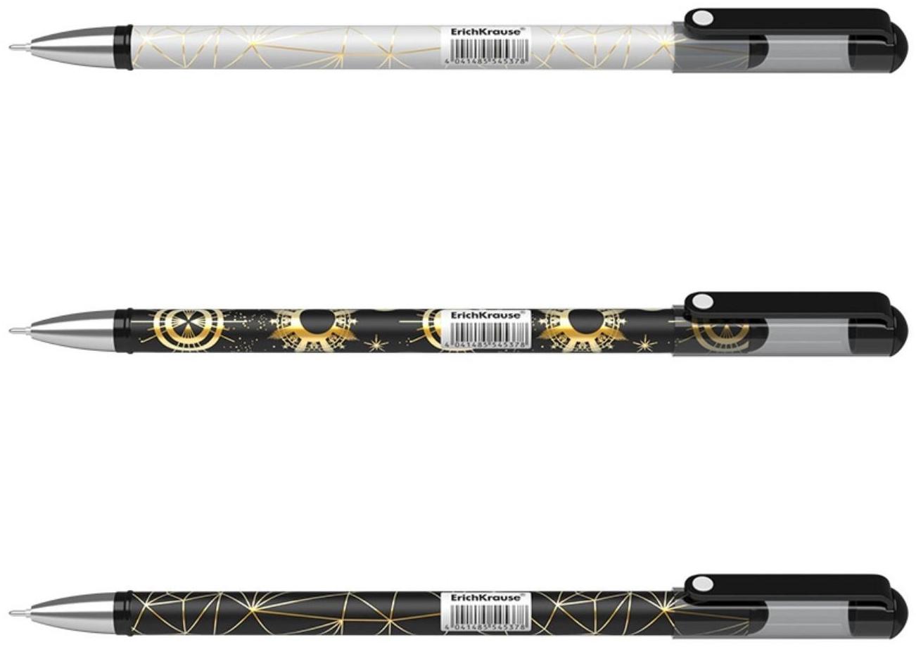 Ручка гелевая ErichKrause Magic Sky Stick, узел 0.38 мм, грип, чернила черные