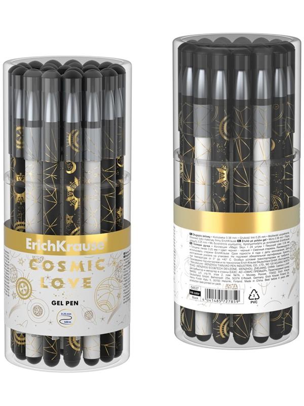 Ручка гелевая ErichKrause Magic Sky Stick, узел 0.38 мм, грип, чернила черные