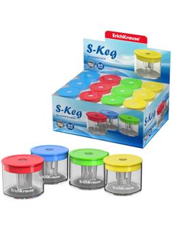 Точилка 1 отверстие ErichKrause S-Keg, с контейнером, цвет корпуса микс