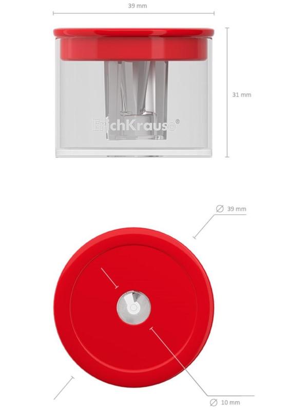 Точилка 1 отверстие ErichKrause S-Keg, с контейнером, цвет корпуса микс