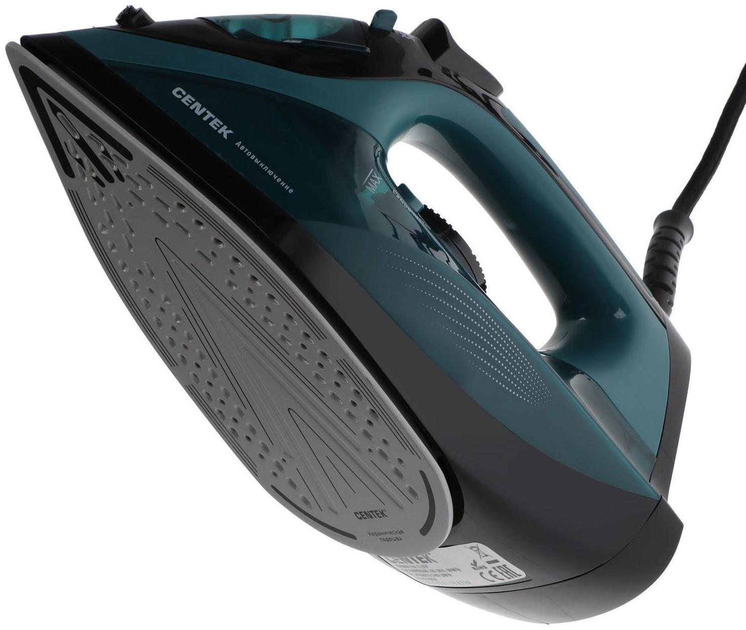 Утюг Centek CT-2317, 2800 Вт, керамическая подошва, 300 мл, синий