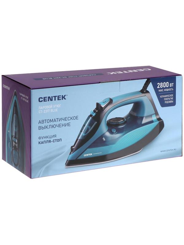 Утюг Centek CT-2317, 2800 Вт, керамическая подошва, 300 мл, синий