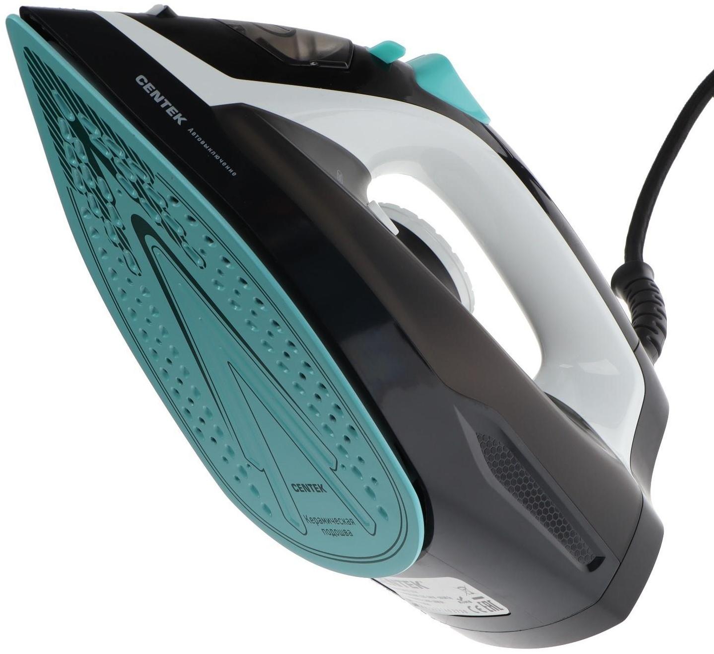 Утюг Centek CT-2314, 2800 Вт, керамическая подошва, 320 мл, бело-фиолетовый