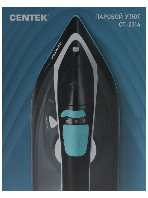 Утюг Centek CT-2314, 2800 Вт, керамическая подошва, 320 мл, бело-фиолетовый