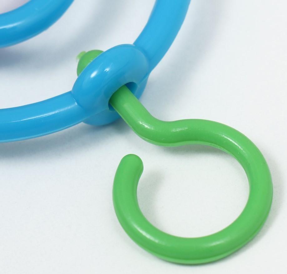 Качели для птиц с погремушкой и колокольчиком, 10.7 x 21.7 см, микс цветов