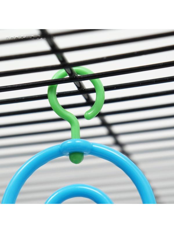 Качели для птиц с погремушкой и колокольчиком, 10.7 x 21.7 см, микс цветов