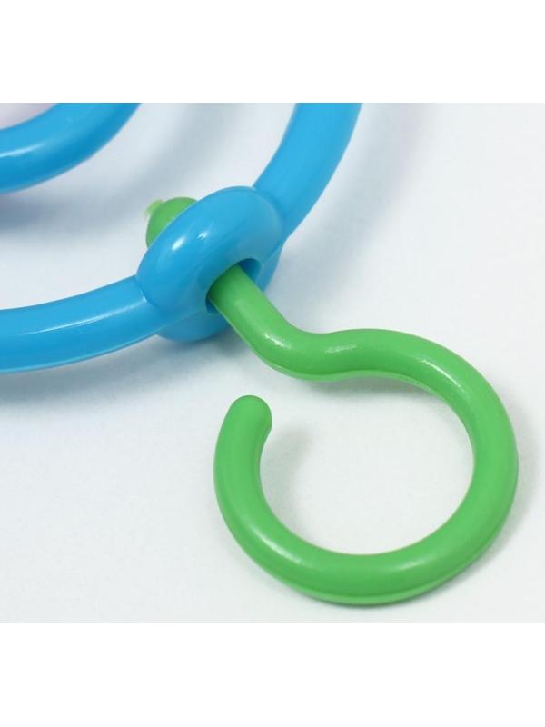 Качели для птиц с погремушкой и колокольчиком, 10.7 x 21.7 см, микс цветов