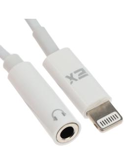 Переходник Exployd EX-AD-1169, с Lightning на Jack 3.5, музыка + гарнитура, белый