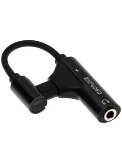 Переходник Exployd EX-AD-1173, с Lightning на Jack 3.5, музыка + гарнитура, черный