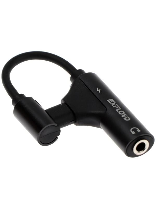 Переходник Exployd EX-AD-1173, с Lightning на Jack 3.5, музыка + гарнитура, черный