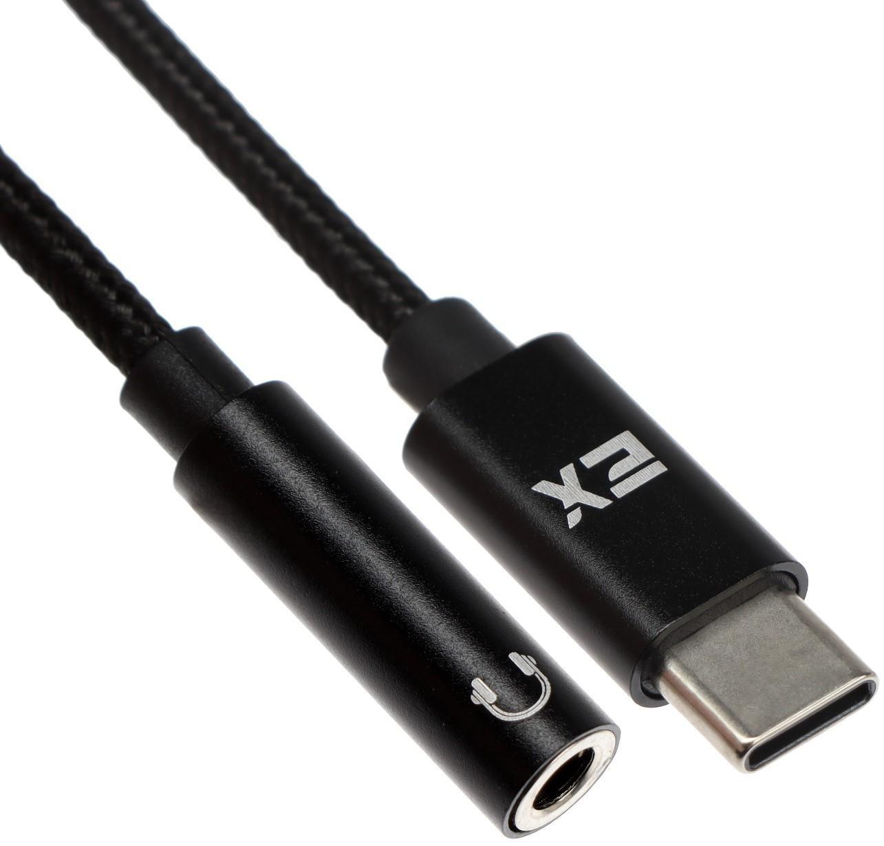 Переходник Exployd EX-AD-1175, с Type-C на Jack 3.5, музыка + гарнитура, черный