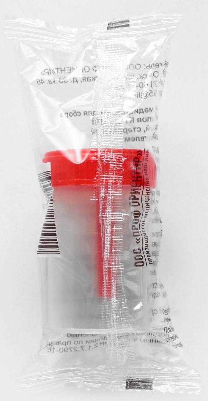 Контейнер со шпателем, стерильный, в индивидуальной упаковке, 60 мл