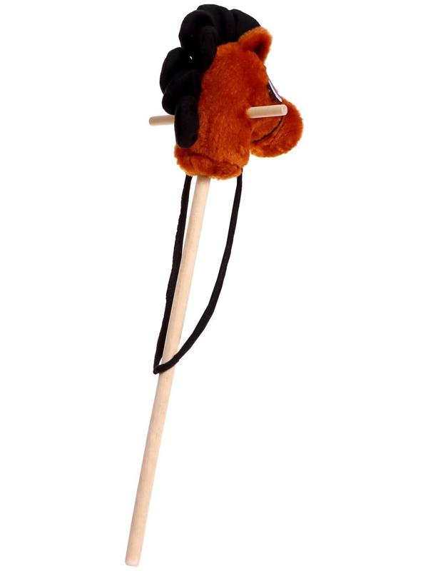 Мягкая игрушка «Конь-скакун» на палке, цвет коричневый