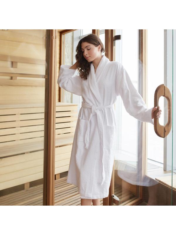 Халат махровый Этель, женский, р 42-44 цвет белый, 100% хлопок, 320 г/м2