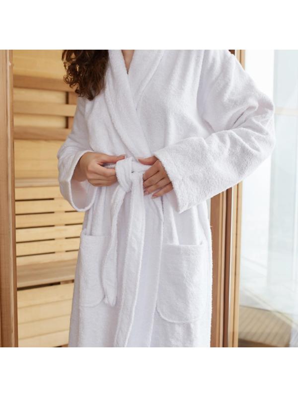 Халат махровый Этель, женский, р 42-44 цвет белый, 100% хлопок, 320 г/м2