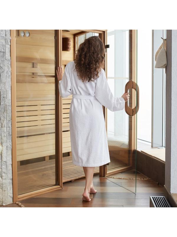 Халат махровый Этель, женский, р 42-44 цвет белый, 100% хлопок, 320 г/м2