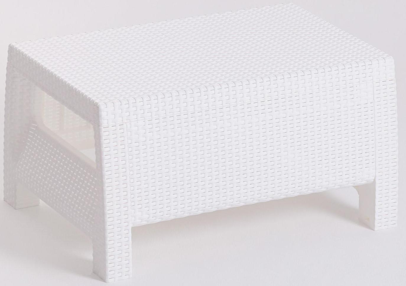 Комплект мебели: диван, 2 кресла, стол, белого цвета