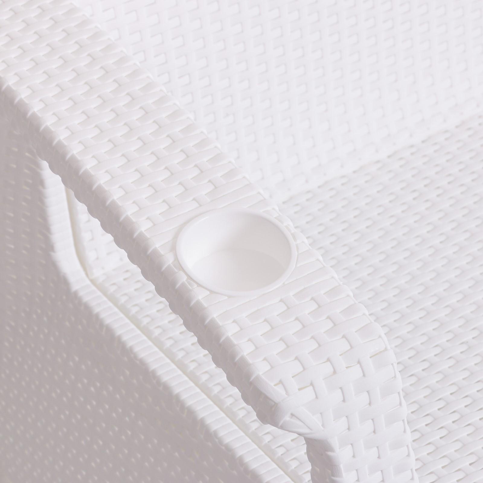 Комплект мебели: диван, 2 кресла, стол, белого цвета