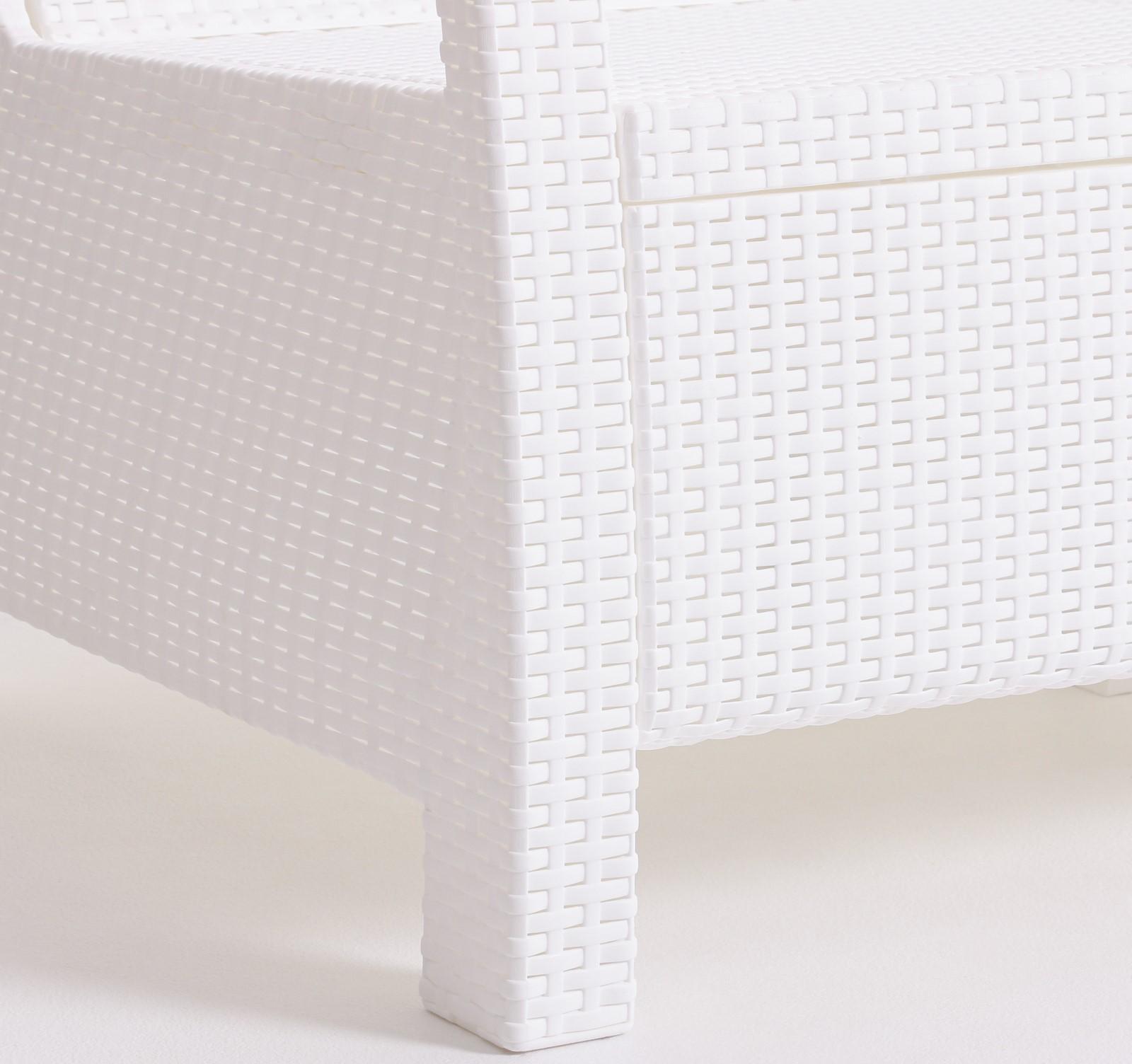 Комплект мебели: диван, 2 кресла, стол, белого цвета