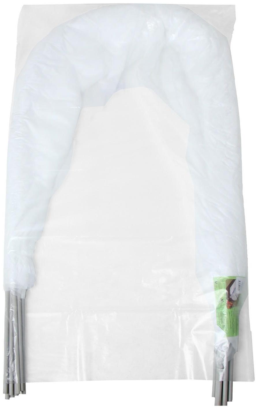 Парник прошитый, длина 8 м, 9 дуг из пластика, дуга L = 3,3 м, d = 16 мм, спанбонд 40 г/м²