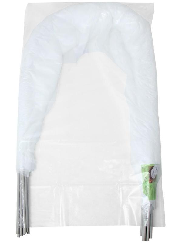 Парник прошитый, длина 8 м, 9 дуг из пластика, дуга L = 3,3 м, d = 16 мм, спанбонд 40 г/м²