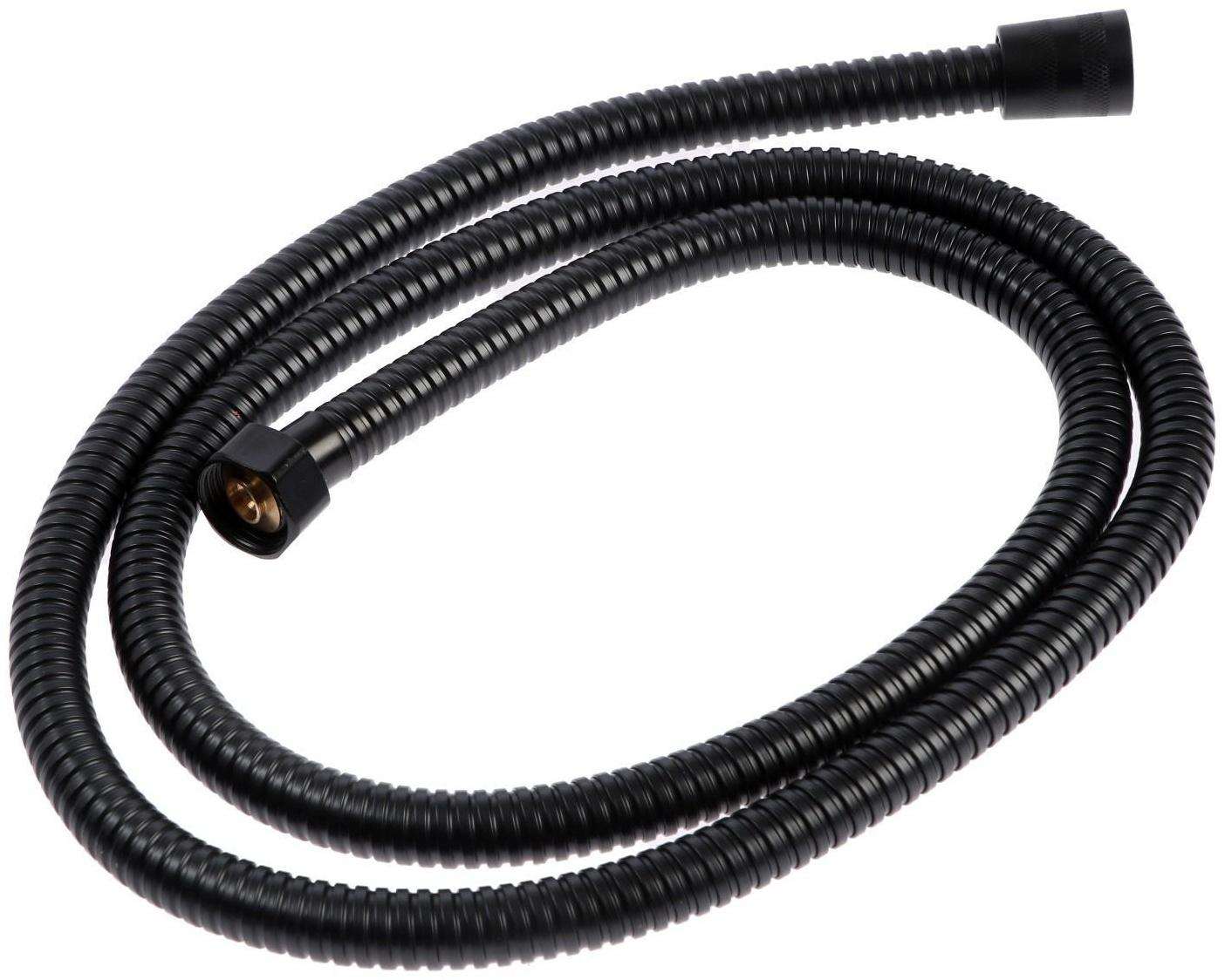 Набор для душа ZEIN Z0106, шланг 150 см, гайки металл, держатель, лейка 5 режимов, черный