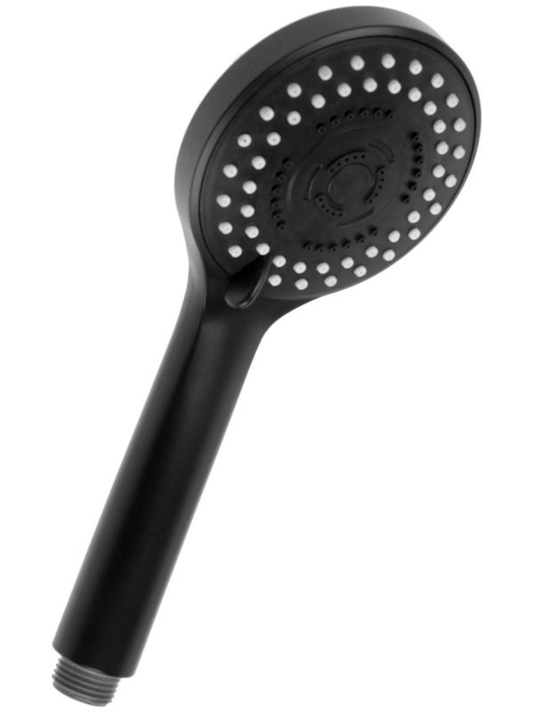 Набор для душа ZEIN Z0106, шланг 150 см, гайки металл, держатель, лейка 5 режимов, черный