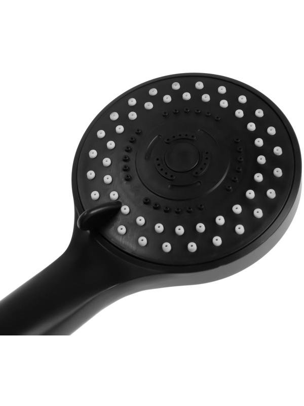 Набор для душа ZEIN Z0106, шланг 150 см, гайки металл, держатель, лейка 5 режимов, черный