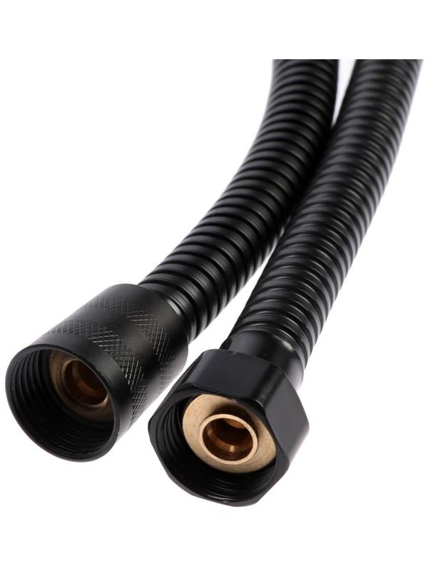 Набор для душа ZEIN Z0106, шланг 150 см, гайки металл, держатель, лейка 5 режимов, черный