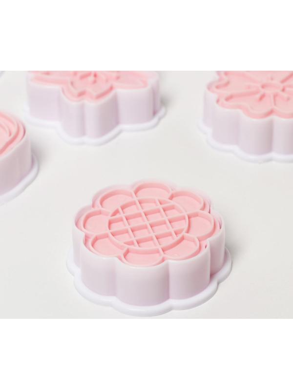 Набор форм для печенья «Цветы», 8 предметов, цвет розовый