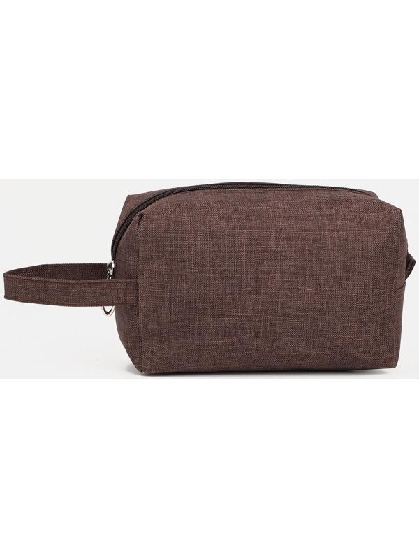 Косметичка на молнии, цвет коричневый