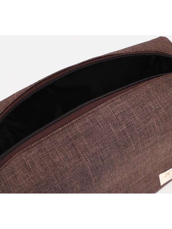 Косметичка на молнии, цвет коричневый