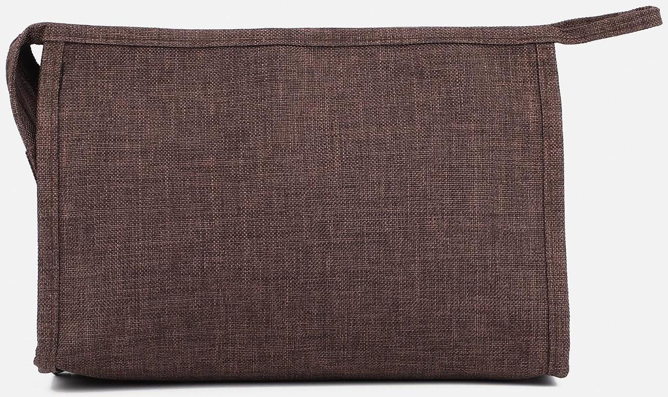 Косметичка на молнии, цвет коричневый