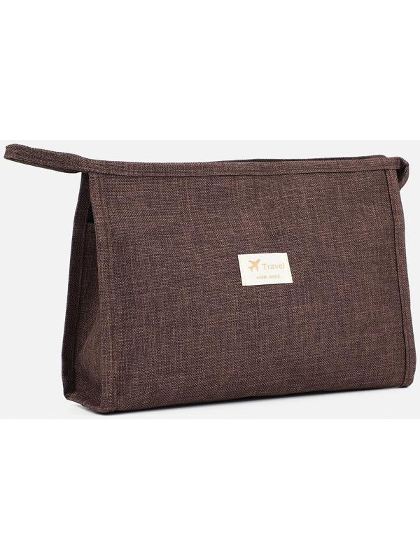 Косметичка на молнии, цвет коричневый