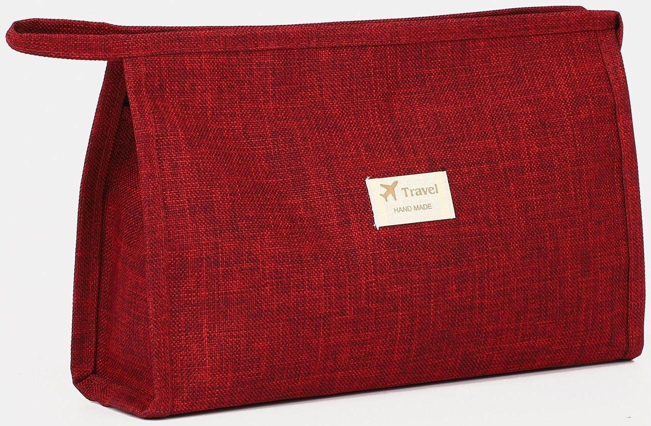 Косметичка на молнии, цвет бордовый
