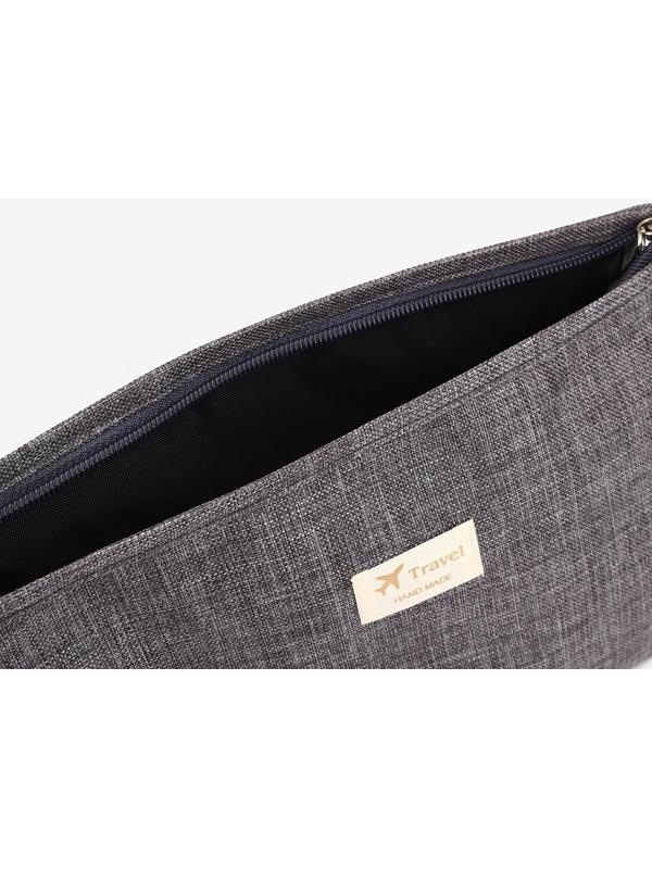 Косметичка на молнии, цвет серый