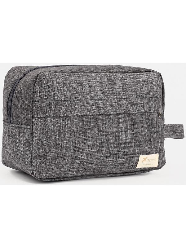 Косметичка на молнии, цвет серый