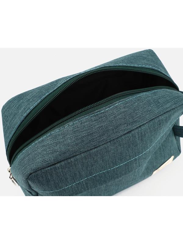 Косметичка на молнии, цвет зелёный