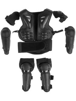 Мотоэкипировка детская, набор: защита корпуса, локтей, колен, регулируемый размер