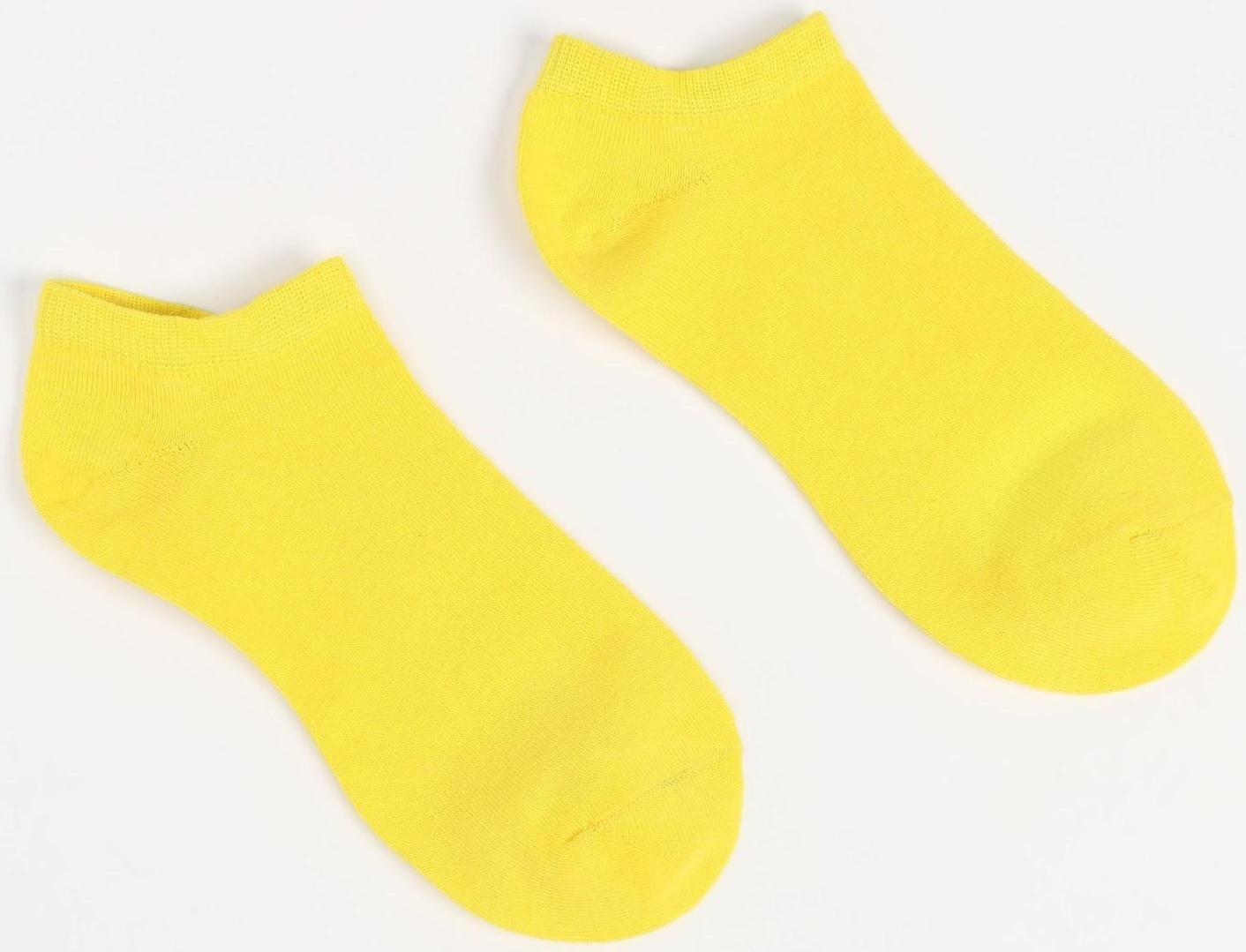 Носки короткие неон, цвет жёлтый, размер 25-27 (40-42)